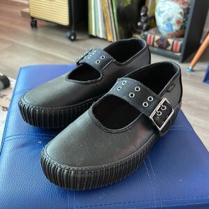 Vans Black Creeper Mary Jane Shoes with Buckle